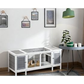 Pet House With Pull-Out Tray, And Divided Board For Indoor, White