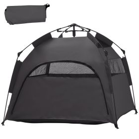 Pop Up Dog Tent for Extra Large and Large Dogs with Carry Bag, for Beach, Backyard, Home (Color: Dark Gtay)