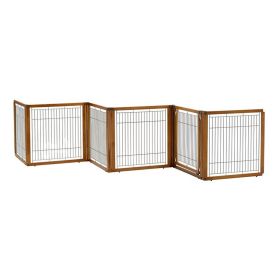 Richell Convertible Elite 6 Panel Pet Gate (Option: Autumn Matte)