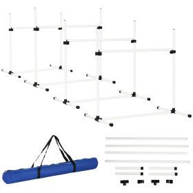 4-piece Dog Agility Training Equipment With Height-adjustable Jumping Poles (Option: White)
