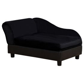 Pet Sofa Bed Couch with Storage, Pet Sofa for Cats and Small Dogs (Color: Black)