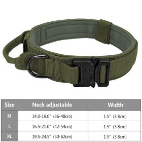 Tactical Pet Collar; Dog Collar With Handle; Military Heavy Duty Dog Collars For Medium Large Dogs (Option: Army Green  XL)