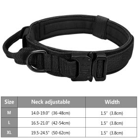 Tactical Pet Collar; Dog Collar With Handle; Military Heavy Duty Dog Collars For Medium Large Dogs (Option: black  M)