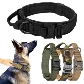 Tactical Pet Collar; Dog Collar With Handle; Military Heavy Duty Dog Collars For Medium Large Dogs (Option: Khaki  M)