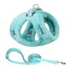 Soft and Warm Dog Harness and Leash Set  Winter Plush Dog Vest Harness with Reflective Bands
