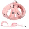 Soft and Warm Dog Harness and Leash Set  Winter Plush Dog Vest Harness with Reflective Bands